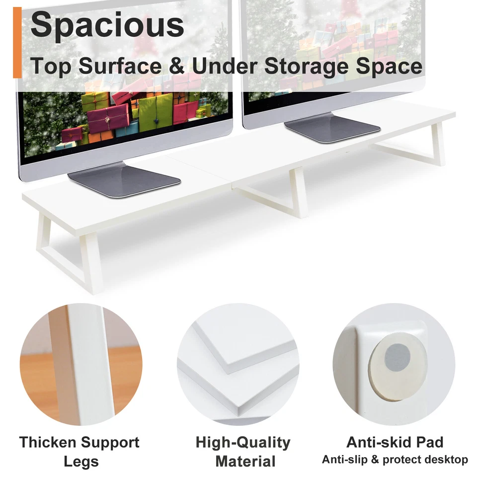 42 inch Large Dual Monitor Stand Riser For TV PC DVD Double Screen extra long - Image 4 of 4