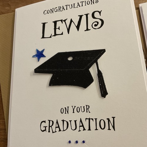 Handmade personalised Graduation card- Personalised with name, place and date. - Picture 5 of 6