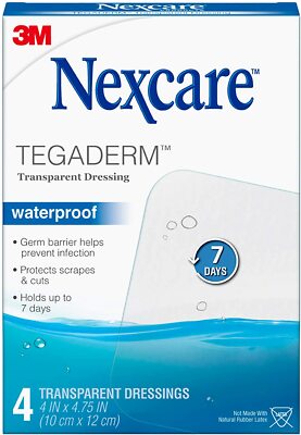 *4-Dressings* 3M Nexcare Tegaderm Transparent 4'' x 4.75'' Waterproof 1626W