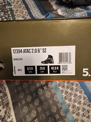 511 Tactical Series Atac Lace-up &Side Zip 8''  Black Leather Sz 8.5