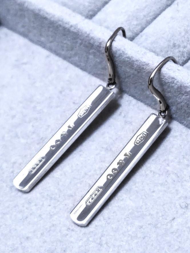 Tiffany & Co. 1837 Bar Dangle Drop Hook Earrings Sterling Silver