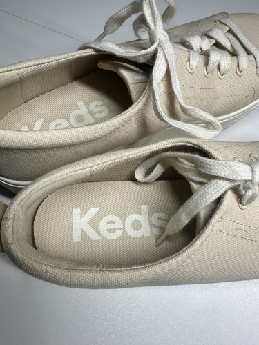 KEDS Sneaker donna Skyler stringate, beige platform twill pesante, NUOVISSIME! Taglia 9 - Foto 5 di 9