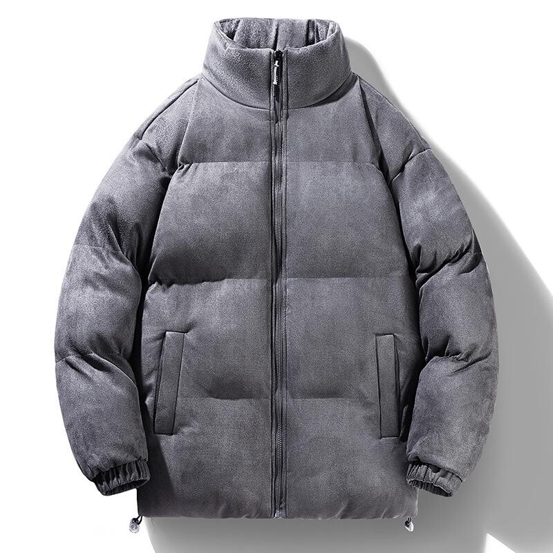 ジャケット・アウター FAUX SUEDE PUFFER JACKET Men Faux Suede Puffer Jacket Coat Windproof Full Zip Quilted