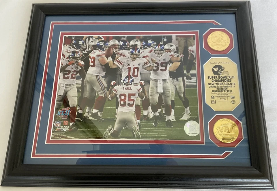 PLACA MOEDA/FOTO HIGHLAND MINT NEW YORK NY GIANTS CHAMPIONS SUPER BOWL XLll - Imagem 2 de 4