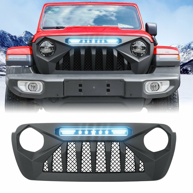 For Jeep Wrangler JL 2018 2019 Front Bumper Grille Upgrade Grill with