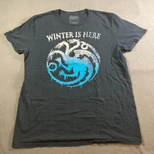 Game Of Thrones Shirt Mens Large Black Winter Is Here Daenerys Targaryen HBO