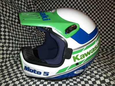 Vintage BELL MOTO 5 MOTO CROSS HELMET 7 1/2 Kawasaki VGC WITH VISOR 85 |  eBay