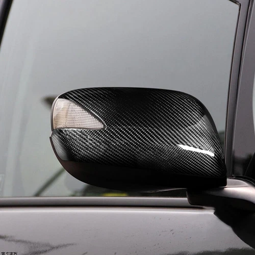 2PCS Real Carbon Fiber Car Side Mirror Cover Caps For 2008-2013 Honda Fit - Picture 2 of 7