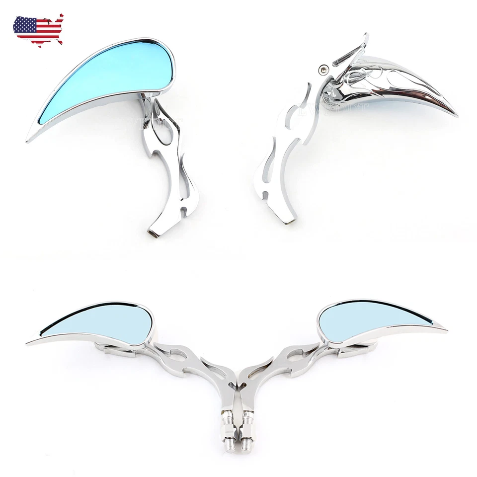 US Motorcycle For 2004 2005 2006 2007 Big Dog Chopper Teardrop Rearview Mirrors - Image 3 of 4