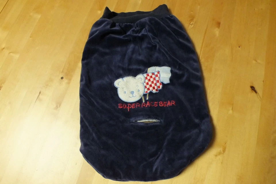 Dunkelblauer Fußsack Wintersack mit süßem Teddy-Motiv z.B. für Maxi Cosi