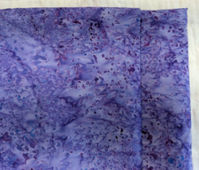 1Yd 20"/43 100 cotton BATIK print w/PURPLE to LAVENDER colors BLUE touches, NEW