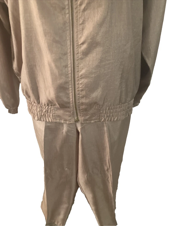 Traje Pantalones Erin London Pequeño Grande L Beige Tostado Ultra Ligero Cómodo Pull On Foto 4 de 4
