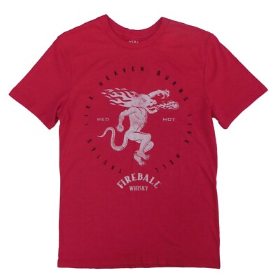 Fireball Whisky Mens Red Heather Tee Short Sleeve T-Shirt