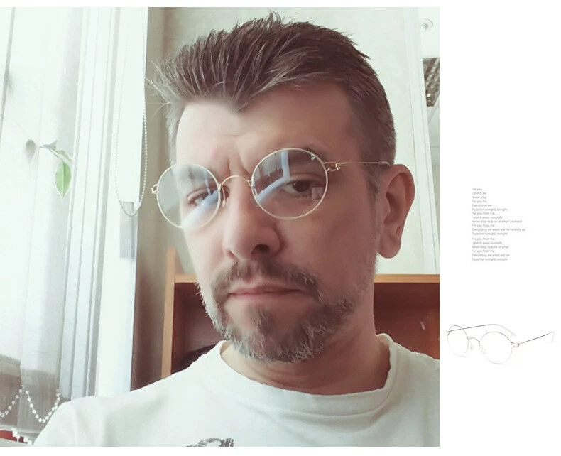 Сверхлегкие титановые тонкие оправы для очков круглые безвинтовые женские мужские ретро очки - Изображение 4 из 4