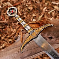 Espada Caballero Templario Cruzado Medieval 39" Doble Borde Hoja de Acero Rey Real GI