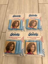 Goody Blue Large 3 Packs/18 Perm Rod Curlers Snap Lock Clasp 430/4 Vintage 90s