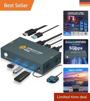 4K96Hz KVM Switch für 2 Computer    Lösung für effizientes Arbeiten