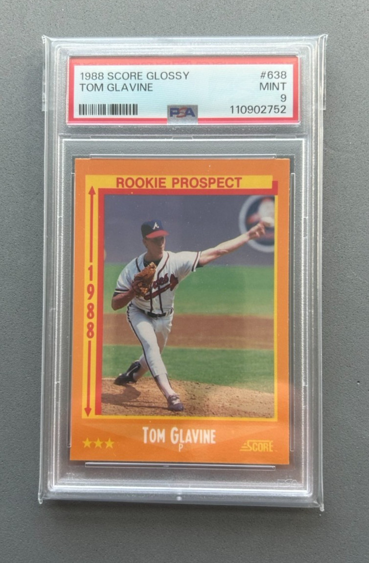1988 Score Glossy #638 Tom Glavine RC PSA 9 MINT Atlanta Braves