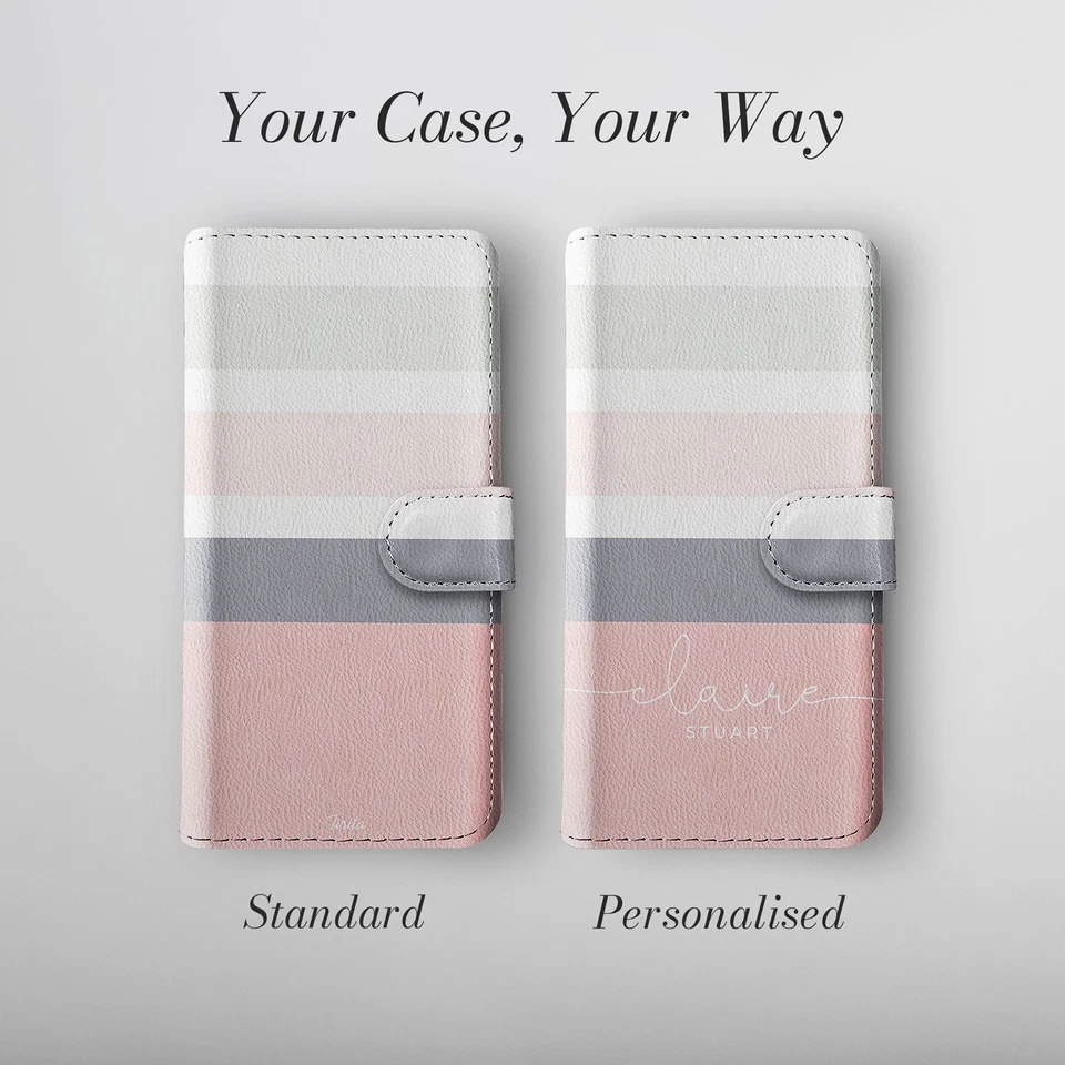 Personalised Wallet Phone Case for iPhone 16 16e 15 14 Pro Max Stripes - Image 4 of 4