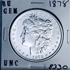 1878 BU GEM MORGAN SILVER DOLLAR UNC MS+++ U.S. MINT RARE COIN 8330