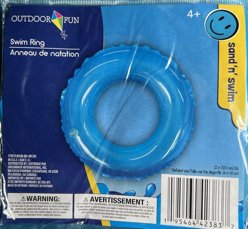 Inflatable Swim Rings Pool Beach 19 to 30 Inch Age 4+: Blue