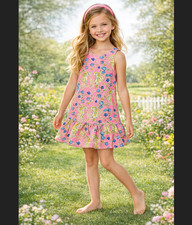 Lilly Pulitzer Mini Kristen Dress Girls Large 8-10 Tigress Garden Pockets READ