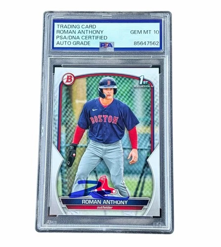 Roman Anthony Signed First Bowman Paper Card Boston Red Sox Auto PSA 10