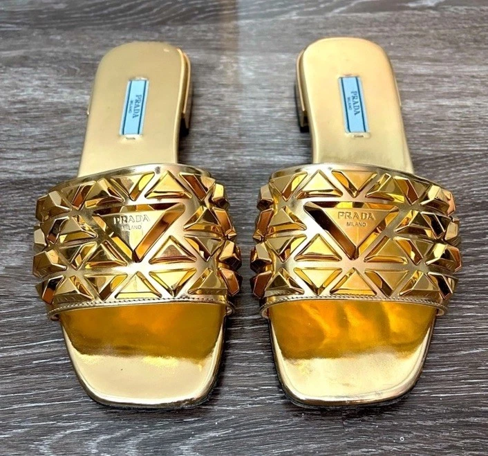 PRADA Gold Sandals for Women for sale | eBay