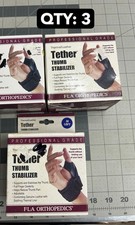 NOS 3-pack lot FLA leather Tether Left Hand Thumb Stabilizer Black Large Medium