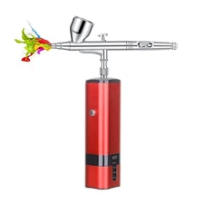 Portable handhold Cordless Airbrush kit with Compressor auto Stop use Compati...