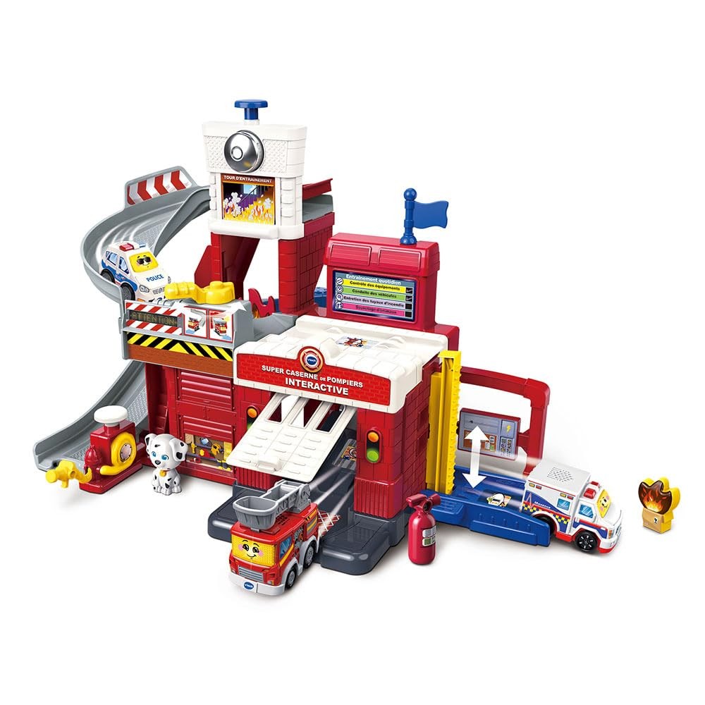 Tut Tut Bolides Série Pro Caserne de Pompiers Interactive avec Pistes et Sons