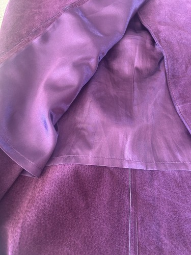 Genuine Leather- Burgundy Wrap Over Split Front Suede Skirt By ASOS- Size 12 - Picture 6 of 11