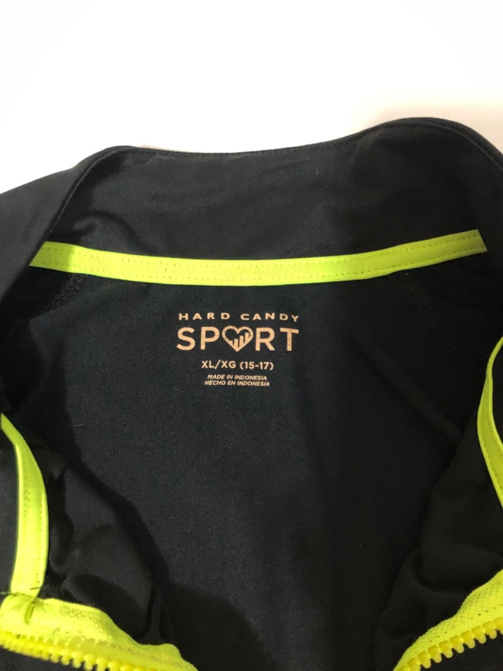 Chaqueta Mujer Talla XL (15-17) Negra/Amarilla Atlética Cremallera Rouching Foto 2 de 4