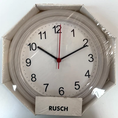 Rusch 9 Inch Wall Clock - White/Translucent - Quartz Movement - No Batteries Inc - Image 1 of 3