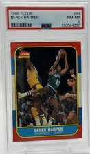 1986-87 Fleer Derek Harper PSA 8 Dallas Mavericks #44