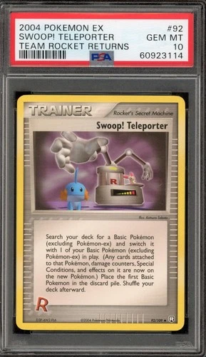 Pokemon Swoop! Teleporter EX Team Rocket Returns 92/109 PSA 10 Gem Mint