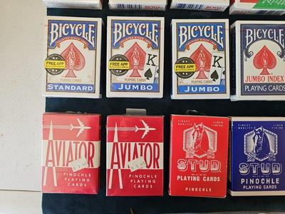 40 Sealed Playing Card Decks Bicycle, Stud, Aviator, Hoyle, USPCC