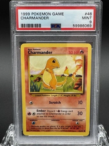 1999 POKEMON BASE SET UNLIMITED #46 CHARMANDER PSA 9
