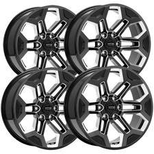 (Set of 4) Torque TW405C Pulse 22x11 8x170 -25mm Black/Milled Wheels Rims