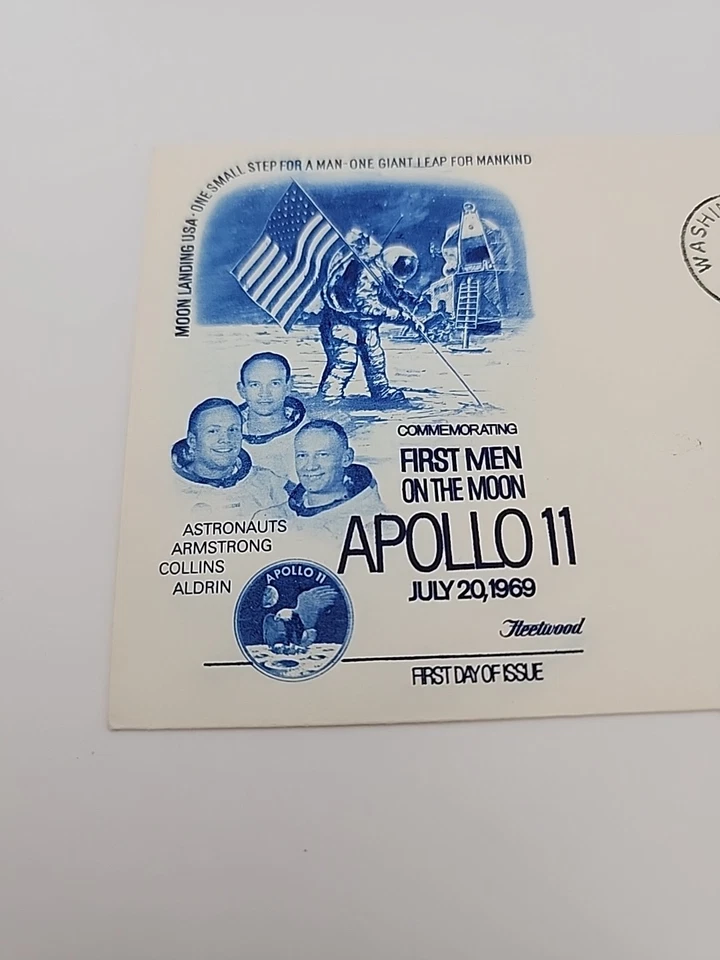 1969 Apollo 11 Moon Landing First Day Issue Fleetwood Double Postmark Stamped  - Image 2 of 4