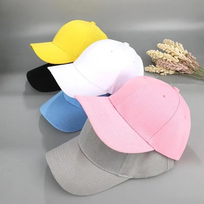 Solid Color Children Baseball Cap  Adjustable Summer Sun Hat For Boys Girls Outd