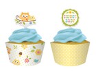 Cute Owl Cupcake Case Wrap Wrapper Birthday Baby Shower 1st Birthday Cake Topper