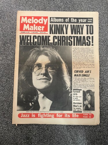 MELODY MAKER Dec 26 1970 KINKS CURVED AIR JOHN LENNON T REX OSIBISA
