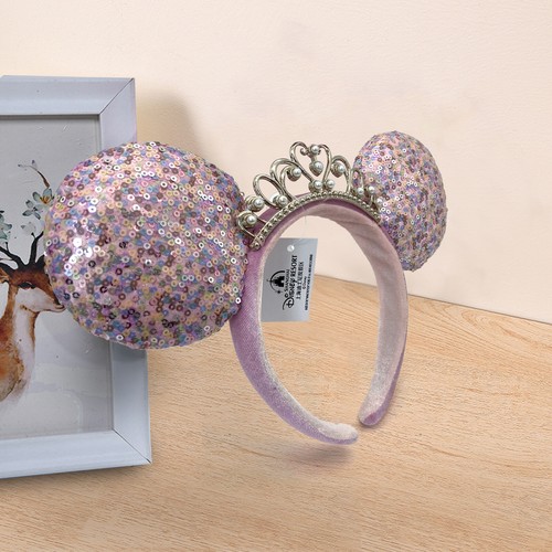 US Disney Parks Sequin Tiara Crown Minnie Mouse Ears Headband Bow 2022 - Picture 6 of 10