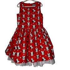 Disney Minnie Mouse Red polka dot Party Dress Tutu Slip girls size 5/6 AOP
