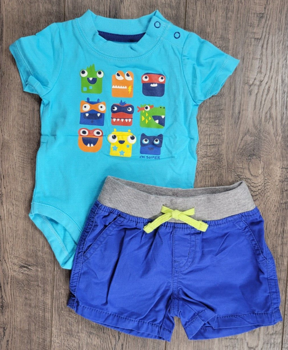 Baby Boy Clothes New Gymboree 0-3 Month 2pc Tiny Team Super Hero Outfit