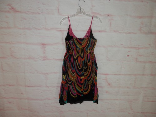 Aryeh Anthro Small Silk Blend 70's Inspired Geometric Empire Waist Dress 4714 - Picture 13 of 15