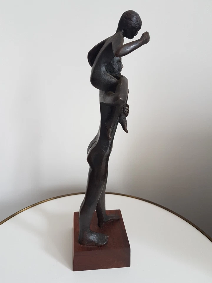 Father & Son Bronze Sculpture Mid Century Unsigned - Image 3 of 4