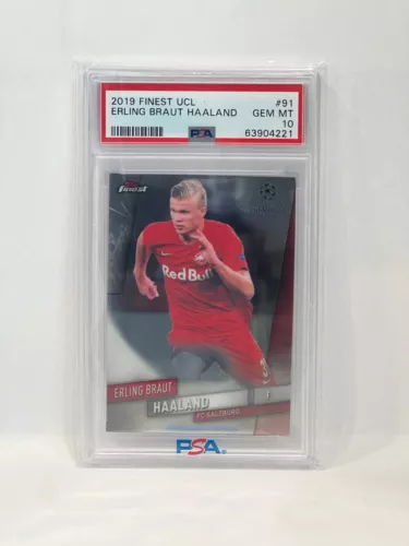 2019 Topps Finest UCL Erling Braut Haaland RC Rookie #91  🔥 PSA 10