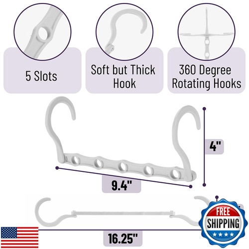 Mr. Pen- Space Saving Hangers for Clothes, 12 pcs, White, Plastic Multi Cloth - Picture 3 of 5